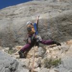 Anna a pie de paso de bloque del segundo largo