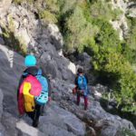 Emy y Helen durante la bajada