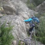 Eli al inicio del primer largo